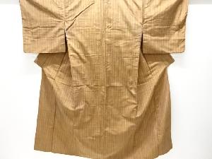 アンティーク　縞織り出し手織り紬着物